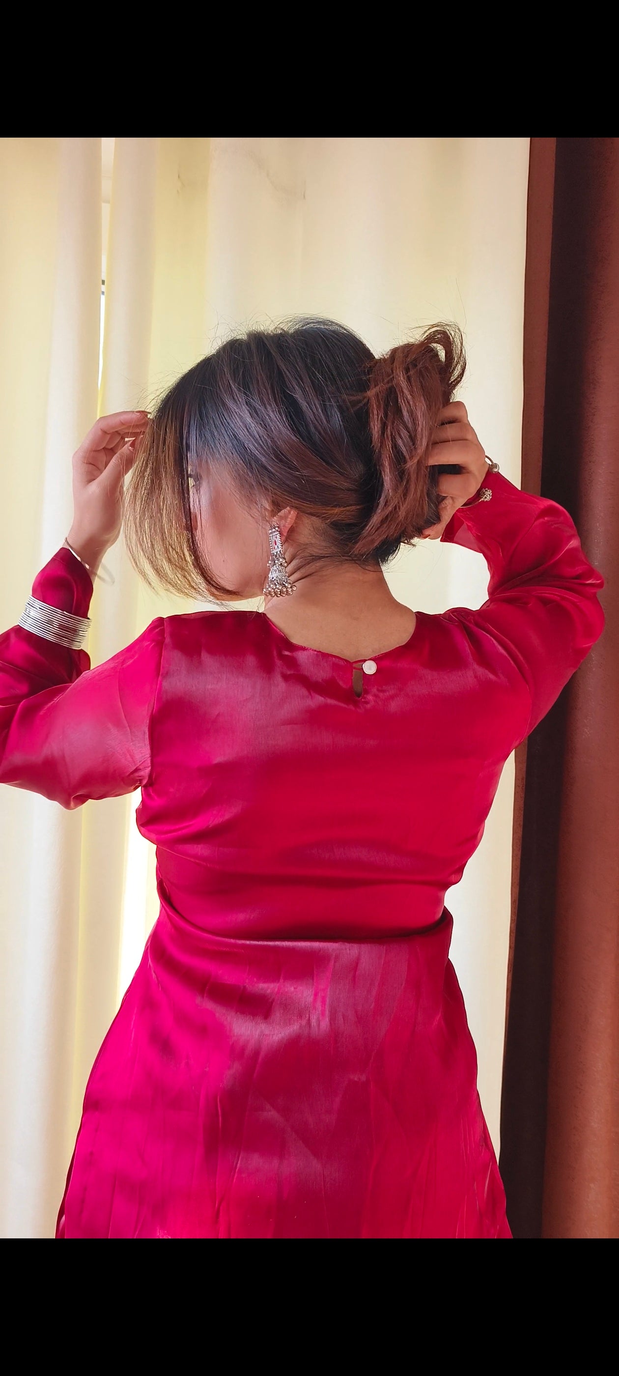 CRIMSON SILK KURTI | SHORT KURTI