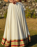 Ivory Gota Border Flared Lehenga Skirt